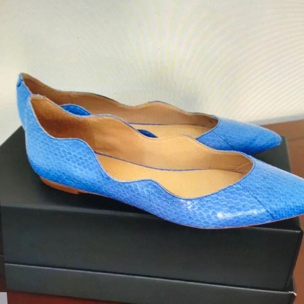 Loeffler Randall milla scalloped ballet flat leather